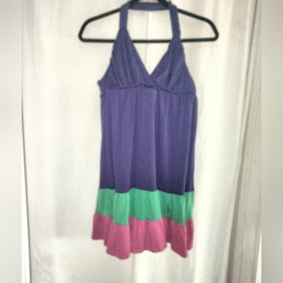Vibrant Purple Backless Halter Dress By JFW Size S - Picture 1 of 11